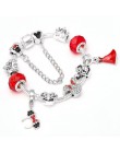 Boosbiy Mickey Minnie Charms bransoletka z koraliki ze szkła murano z Mickey wisiorek markowe bransoletki bransoletki dzień matk
