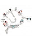 Boosbiy Mickey Minnie Charms bransoletka z koraliki ze szkła murano z Mickey wisiorek markowe bransoletki bransoletki dzień matk