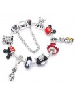 Boosbiy Mickey Minnie Charms bransoletka z koraliki ze szkła murano z Mickey wisiorek markowe bransoletki bransoletki dzień matk
