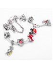 Boosbiy Mickey Minnie Charms bransoletka z koraliki ze szkła murano z Mickey wisiorek markowe bransoletki bransoletki dzień matk