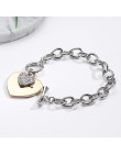 Shefly Love Heart Charm bransoletki dla kobiet złoty kolor srebrny Bileklik bransoletka i bransoletka biżuteria europa biżuteria