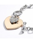 Shefly Love Heart Charm bransoletki dla kobiet złoty kolor srebrny Bileklik bransoletka i bransoletka biżuteria europa biżuteria