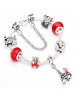 Boosbiy Mickey Minnie Charms bransoletka z koraliki ze szkła murano z Mickey wisiorek markowe bransoletki bransoletki dzień matk