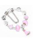 Boosbiy Mickey Minnie Charms bransoletka z koraliki ze szkła murano z Mickey wisiorek markowe bransoletki bransoletki dzień matk