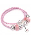 Sonykifa biżuteria Mickey Minnie skóra Pandoro bransoletka dla kobiet uroku bransoletki ręcznie robiona biżuteria Pulseras Drops