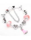 Boosbiy Mickey Minnie Charms bransoletka z koraliki ze szkła murano z Mickey wisiorek markowe bransoletki bransoletki dzień matk