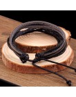 KYSZDL Hot sprzedam 100% ręcznie tkane biżuteria Wrap wielowarstwowe skórzane pleciona lina nadgarstek mężczyzn bransoletki i ba