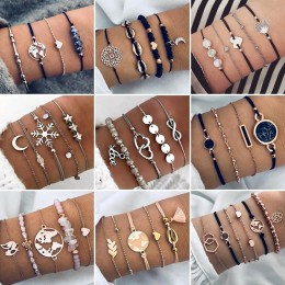 2019 artystyczne bransoletki i zestaw bransoletek Vintage Bead Boho Charm bransoletka dla kobiet biżuteria akcesoria Pulseras Mu