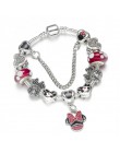 Boosbiy Mickey Minnie Charms bransoletka z koraliki ze szkła murano z Mickey wisiorek markowe bransoletki bransoletki dzień matk
