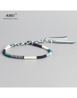AMIU Handmade wodoodporna tkanina nici woskowe Wrap bransoletka prosta lina bransoletka z węzłem bransoletka przyjaźni dla mężcz