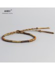 AMIU Handmade wodoodporna tkanina nici woskowe Wrap bransoletka prosta lina bransoletka z węzłem bransoletka przyjaźni dla mężcz