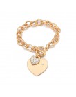 Shefly Love Heart Charm bransoletki dla kobiet złoty kolor srebrny Bileklik bransoletka i bransoletka biżuteria europa biżuteria