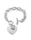 Shefly Love Heart Charm bransoletki dla kobiet złoty kolor srebrny Bileklik bransoletka i bransoletka biżuteria europa biżuteria