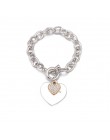 Shefly Love Heart Charm bransoletki dla kobiet złoty kolor srebrny Bileklik bransoletka i bransoletka biżuteria europa biżuteria