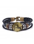 Nowy prezent urodzinowy punk znaki zodiaku baran Leo bransoletka konstelacje urok mężczyzn bransoletki Virgo ryby wisiorek kobie