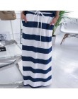 Fanbety kobiety sexy off shoulder zestawy dwuczęściowe sukienka kotwica łodzi koszule z nadrukiem sukienka w paski zestawy Lady 
