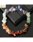 CSJA Reiki Natural Stone 7 bransoletki Chakra rozdrobnione żwirowe koraliki bransoletka uzdrawiająca bransoletka dla kobiet dzie