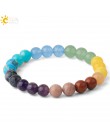 CSJA Healing 7 bransoletka czakr dla kobiet bransoletki z kamienia naturalnego Femme 2019 kryształ reiki 8mm kule Amulet bransol