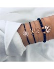 32 style Boho bransoletka słoń serce powłoki gwiazda księżyc łuk mapa bransoletka z kryształkami kobiety urok wesele biżuteria a