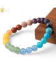 CSJA Healing 7 bransoletka czakr dla kobiet bransoletki z kamienia naturalnego Femme 2019 kryształ reiki 8mm kule Amulet bransol