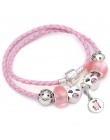 Sonykifa biżuteria Mickey Minnie skóra Pandoro bransoletka dla kobiet uroku bransoletki ręcznie robiona biżuteria Pulseras Drops