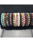 Ładna bransoletka z paciorkami Chakra mężczyzn 8mm z kamienia naturalnego lawa tygrysie oko matowy czarny onyks Healing koraliki