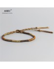 AMIU Handmade wodoodporna tkanina nici woskowe Wrap bransoletka prosta lina bransoletka z węzłem bransoletka przyjaźni dla mężcz