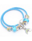 Sonykifa biżuteria Mickey Minnie skóra Pandoro bransoletka dla kobiet uroku bransoletki ręcznie robiona biżuteria Pulseras Drops