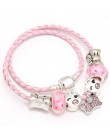 Sonykifa biżuteria Mickey Minnie skóra Pandoro bransoletka dla kobiet uroku bransoletki ręcznie robiona biżuteria Pulseras Drops