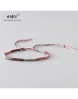 AMIU Handmade wodoodporna tkanina nici woskowe Wrap bransoletka prosta lina bransoletka z węzłem bransoletka przyjaźni dla mężcz