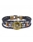 Nowy prezent urodzinowy punk znaki zodiaku baran Leo bransoletka konstelacje urok mężczyzn bransoletki Virgo ryby wisiorek kobie