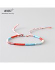 AMIU Handmade wodoodporna tkanina nici woskowe Wrap bransoletka prosta lina bransoletka z węzłem bransoletka przyjaźni dla mężcz