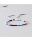 AMIU Handmade wodoodporna tkanina nici woskowe Wrap bransoletka prosta lina bransoletka z węzłem bransoletka przyjaźni dla mężcz