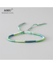 AMIU Handmade wodoodporna tkanina nici woskowe Wrap bransoletka prosta lina bransoletka z węzłem bransoletka przyjaźni dla mężcz