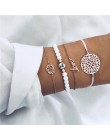 32 style Boho bransoletka słoń serce powłoki gwiazda księżyc łuk mapa bransoletka z kryształkami kobiety urok wesele biżuteria a