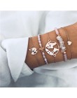 32 style Boho bransoletka słoń serce powłoki gwiazda księżyc łuk mapa bransoletka z kryształkami kobiety urok wesele biżuteria a