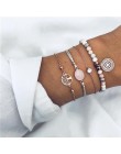 32 style Boho bransoletka słoń serce powłoki gwiazda księżyc łuk mapa bransoletka z kryształkami kobiety urok wesele biżuteria a