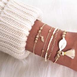 Biżuteria boho bransoletki i Bangles dla kobiet czeski Vintage bransoletki z koralików zestaw dla kobiet moda wielowarstwowe akc