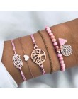 Biżuteria boho bransoletki i Bangles dla kobiet czeski Vintage bransoletki z koralików zestaw dla kobiet moda wielowarstwowe akc