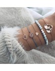 Biżuteria boho bransoletki i Bangles dla kobiet czeski Vintage bransoletki z koralików zestaw dla kobiet moda wielowarstwowe akc