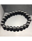 Ładna bransoletka z paciorkami Chakra mężczyzn 8mm z kamienia naturalnego lawa tygrysie oko matowy czarny onyks Healing koraliki