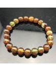 Ładna bransoletka z paciorkami Chakra mężczyzn 8mm z kamienia naturalnego lawa tygrysie oko matowy czarny onyks Healing koraliki
