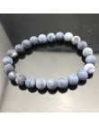Ładna bransoletka z paciorkami Chakra mężczyzn 8mm z kamienia naturalnego lawa tygrysie oko matowy czarny onyks Healing koraliki