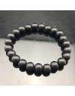 Ładna bransoletka z paciorkami Chakra mężczyzn 8mm z kamienia naturalnego lawa tygrysie oko matowy czarny onyks Healing koraliki