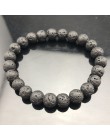 Ładna bransoletka z paciorkami Chakra mężczyzn 8mm z kamienia naturalnego lawa tygrysie oko matowy czarny onyks Healing koraliki
