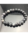 Ładna bransoletka z paciorkami Chakra mężczyzn 8mm z kamienia naturalnego lawa tygrysie oko matowy czarny onyks Healing koraliki