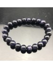 Ładna bransoletka z paciorkami Chakra mężczyzn 8mm z kamienia naturalnego lawa tygrysie oko matowy czarny onyks Healing koraliki