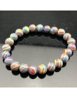 Ładna bransoletka z paciorkami Chakra mężczyzn 8mm z kamienia naturalnego lawa tygrysie oko matowy czarny onyks Healing koraliki
