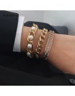 IngeSight. Z 3 sztuk/partia Punk Miami Curb kubańska gruba bransoletka bransoletka Chunky heavy metal sztuczna bransoletka perło