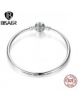 Pulseira 925 srebro bransoletka Femme Snowflake serce niebieskie oko Femme wąż łańcuch bransoletki i Bangles kobiety biżuteria